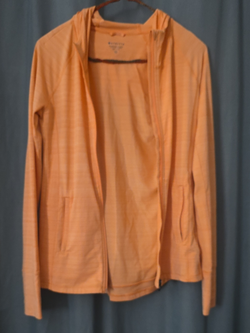 Athleta Peach Zip Hoodie with Heathered Texture
